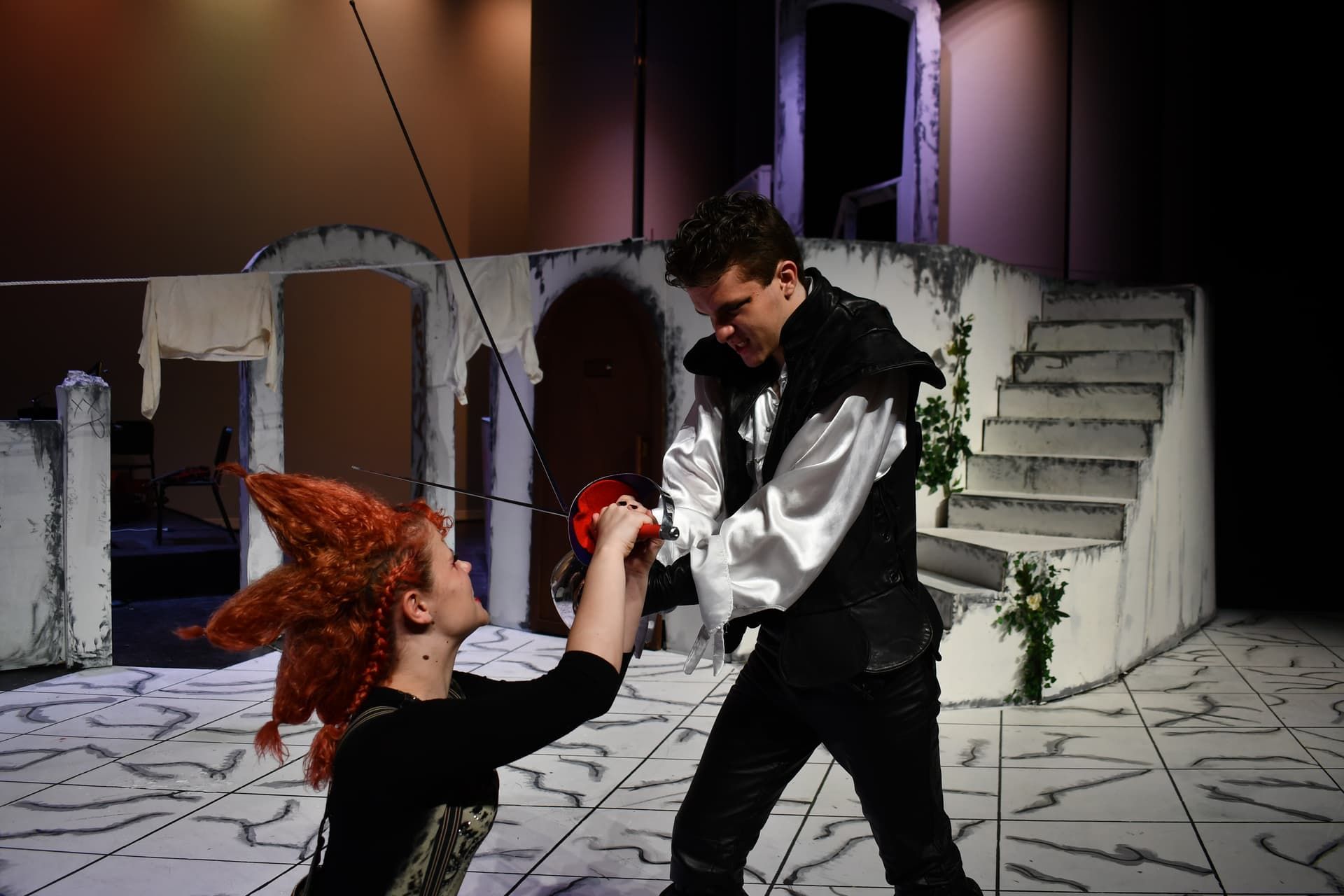 Students in a scene from Romeo & Juliet