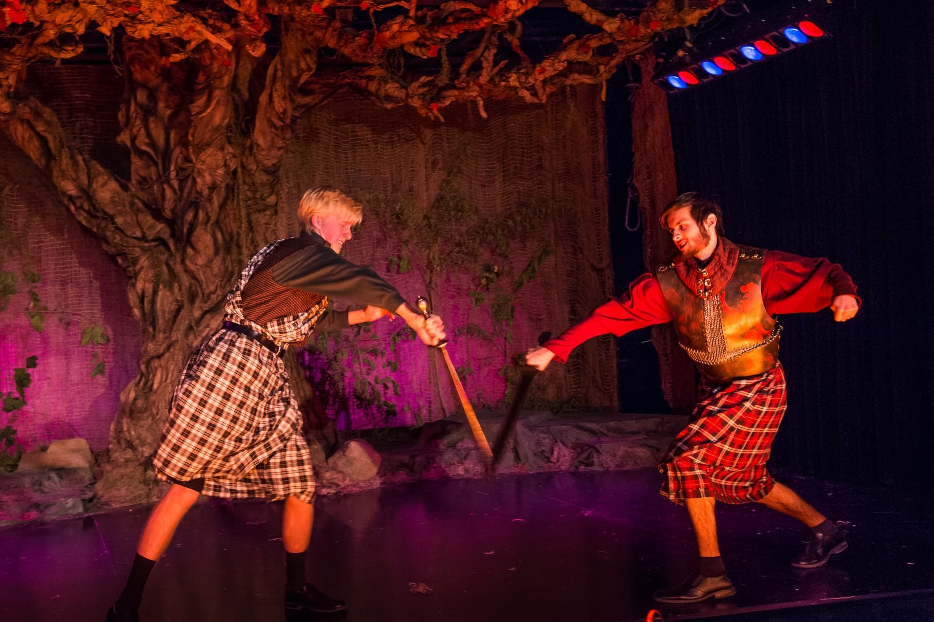 A tense moment between characters in Macbeth